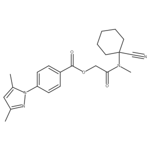[(1-cyanocyclohexyl)(methyl)carbamoyl]methyl 4-(3,5-dimethyl-1H-pyrazol-1-yl)benzoate Structure