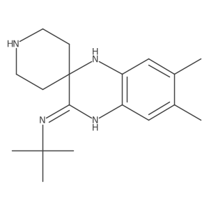 N-(tert-Butyl)-6',7'-dimethyl-1'H-spiro[piperidine-4,2'-quinoxalin]-3'-amine结构式