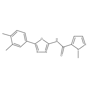 N-(5-(3,4-dimethylphenyl)-1,3,4-oxadiazol-2-yl)-1-methyl-1H-pyrazole-5-carboxamide结构式
