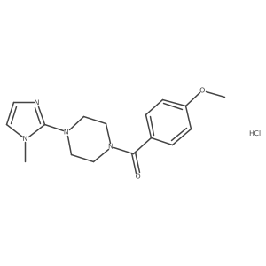 (4-methoxyphenyl)(4-(1-methyl-1H-imidazol-2-yl)piperazin-1-yl)methanone hydrochloride结构式