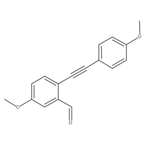 5-Methoxy-2-((4-methoxyphenyl)ethynyl)benzaldehyde结构式