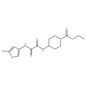 Ethyl 4-(2-((5-methylisoxazol-3-yl)amino)-2-oxoacetamido)piperidine-1-carboxylate结构式
