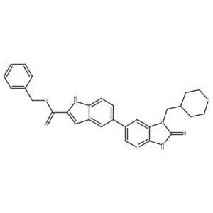 Benzyl 5-(2-oxo-1-((tetrahydro-2H-pyran-4-yl)methyl)-2,3-dihydro-1H-imidazo[4,5-b]pyridin-6-yl)-1H-indole-2-carboxylate结构式