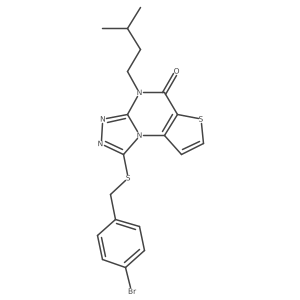 1-((4-bromobenzyl)thio)-4-isopentylthieno[2,3-e][1,2,4]triazolo[4,3-a]pyrimidin-5(4H)-one结构式