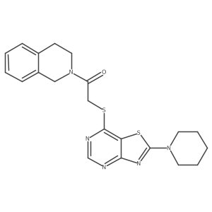 1-(3,4-dihydroisoquinolin-2(1H)-yl)-2-((2-(piperidin-1-yl)thiazolo[4,5-d]pyrimidin-7-yl)thio)ethanone Structure