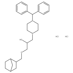 1-(4-benzhydrylpiperazin-1-yl)-3-((1R,4S)-bicyclo[2.2.1]heptan-2-ylmethoxy)propan-2-ol dihydrochloride Structure