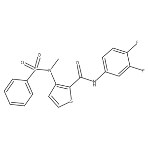 N-(3,4-difluorophenyl)-3-(N-methylphenylsulfonamido)thiophene-2-carboxamide结构式