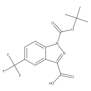 5-(Trifluoromethyl)-1h-indazole-1,3-dicarboxylic acid 1-(1,1-dimethylethyl) ester结构式
