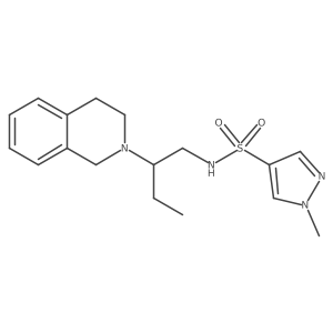 N-(2-(3,4-Dihydroisoquinolin-2(1H)-yl)butyl)-1-methyl-1H-pyrazole-4-sulfonamide Structure