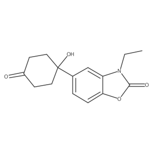 3-ethyl-5-(1-hydroxy-4-oxo-cyclohexyl)-3H-benzooxazol-2-one Structure