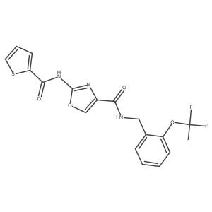 2-(thiophene-2-carboxamido)-N-(2-(trifluoromethoxy)benzyl)oxazole-4-carboxamide Structure