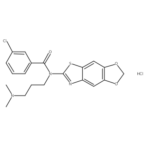 N-([1,3]dioxolo[4',5':4,5]benzo[1,2-d]thiazol-6-yl)-3-chloro-N-(3-(dimethylamino)propyl)benzamide hydrochloride结构式