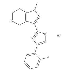 3-[3-(2-fluorophenyl)-1,2,4-oxadiazol-5-yl]-1-methyl-4,5,6,7-tetrahydro-1H-pyrazolo[4,3-c]pyridine hydrochloride结构式