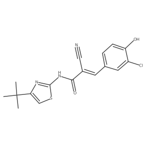 N-(4-tert-butyl-1,3-thiazol-2-yl)-3-(3-chloro-4-hydroxyphenyl)-2-cyanoprop-2-enamide Structure