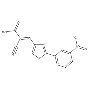 (Z)-2-cyano-3-[2-(3-nitrophenyl)-1,3-thiazol-4-yl]prop-2-enamide Structure