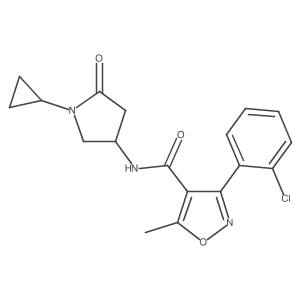3-(2-chlorophenyl)-N-(1-cyclopropyl-5-oxopyrrolidin-3-yl)-5-methylisoxazole-4-carboxamide Structure