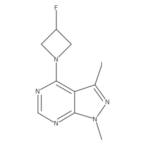 4-(3-fluoroazetidin-1-yl)-3-iodo-1-methyl-1H-pyrazolo[3,4-d]pyrimidine Structure