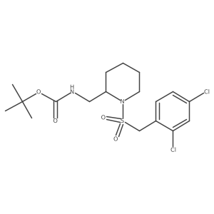 Tert-butyl ((1-((2,4-dichlorobenzyl)sulfonyl)piperidin-2-yl)methyl)carbamate结构式
