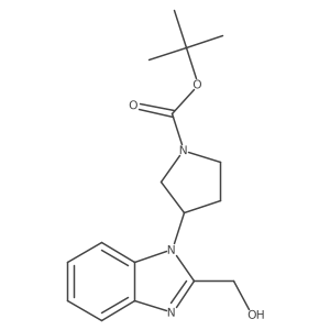 (R)-tert-butyl 3-(2-(hydroxymethyl)-1H-benzo[d]imidazol-1-yl)pyrrolidine-1-carboxylate Structure