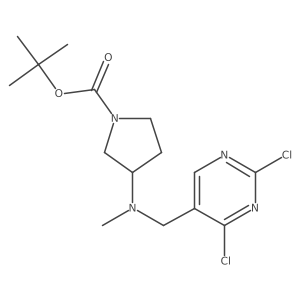 (S)-tert-butyl 3-(((2,4-dichloropyrimidin-5-yl)methyl)(methyl)amino)pyrrolidine-1-carboxylate结构式