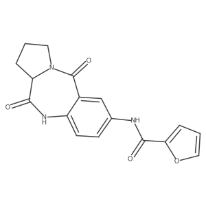 N-(5,11-dioxo-2,3,5,10,11,11a-hexahydro-1H-pyrrolo[2,1-c][1,4]benzodiazepin-7-yl)furan-2-carboxamide结构式
