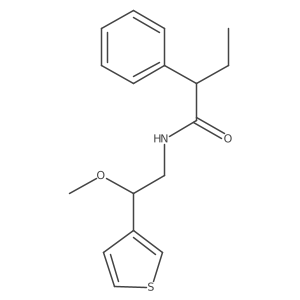 N-(2-methoxy-2-(thiophen-3-yl)ethyl)-2-phenylbutanamide结构式