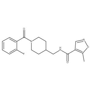 N-((1-(2-fluorobenzoyl)piperidin-4-yl)methyl)-5-methylisoxazole-4-carboxamide结构式