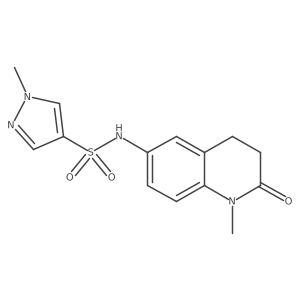 1-methyl-N-(1-methyl-2-oxo-1,2,3,4-tetrahydroquinolin-6-yl)-1H-pyrazole-4-sulfonamide结构式