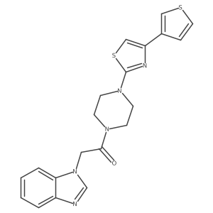 2-(1H-benzo[d]imidazol-1-yl)-1-(4-(4-(thiophen-3-yl)thiazol-2-yl)piperazin-1-yl)ethanone结构式
