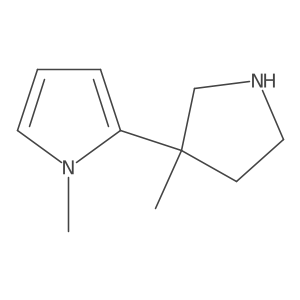 1-Methyl-2-(3-methylpyrrolidin-3-yl)-1H-pyrrole结构式