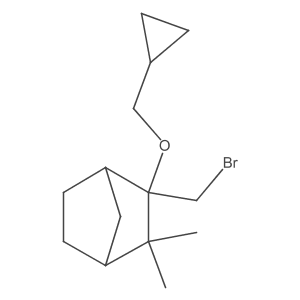 2-(Bromomethyl)-2-(cyclopropylmethoxy)-3,3-dimethylbicyclo[2.2.1]heptane Structure
