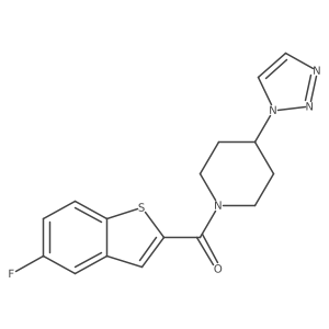 (4-(1H-1,2,3-triazol-1-yl)piperidin-1-yl)(5-fluorobenzo[b]thiophen-2-yl)methanone结构式