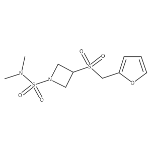 3-((furan-2-ylmethyl)sulfonyl)-N,N-dimethylazetidine-1-sulfonamide结构式
