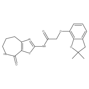 2-((2,2-dimethyl-2,3-dihydrobenzofuran-7-yl)oxy)-N-(4-oxo-5,6,7,8-tetrahydro-4H-thiazolo[5,4-c]azepin-2-yl)acetamide结构式