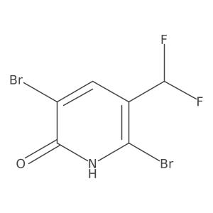 3,6-Dibromo-5-(difluoromethyl)pyridin-2-ol结构式