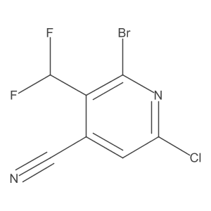 2-Bromo-6-chloro-3-(difluoromethyl)isonicotinonitrile Structure