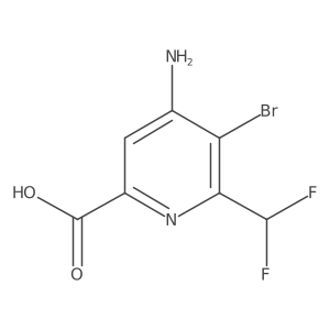 4-amino-5-bromo-6-(difluoromethyl)pyridine-2-carboxylic acid结构式