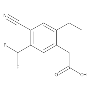 2-(4-Cyano-5-(difluoromethyl)-2-ethylphenyl)acetic acid结构式