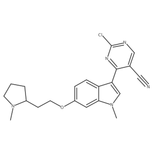 2-Chloro-4-(1-methyl-6-(2-(1-methylpyrrolidin-2-yl)ethoxy)-1H-indol-3-yl)pyrimidine-5-carbonitrile结构式
