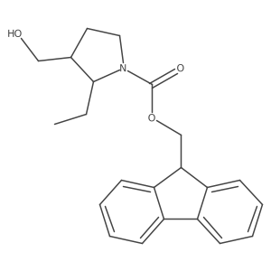 (9H-fluoren-9-yl)methyl 2-ethyl-3-(hydroxymethyl)pyrrolidine-1-carboxylate结构式