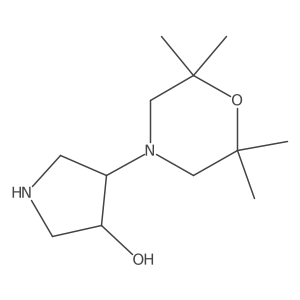 rac-(3R,4R)-4-(2,2,6,6-tetramethylmorpholin-4-yl)pyrrolidin-3-ol Structure