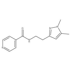 N-(2-(1,5-dimethyl-1H-pyrazol-3-yl)ethyl)isonicotinamide结构式
