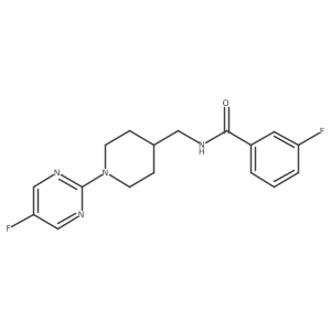 3-fluoro-N-((1-(5-fluoropyrimidin-2-yl)piperidin-4-yl)methyl)benzamide Structure