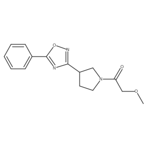 2-Methoxy-1-(3-(5-phenyl-1,2,4-oxadiazol-3-yl)pyrrolidin-1-yl)ethanone结构式