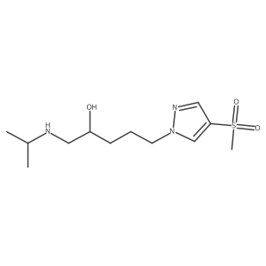5-(4-methanesulfonyl-1H-pyrazol-1-yl)-1-[(propan-2-yl)amino]pentan-2-ol结构式