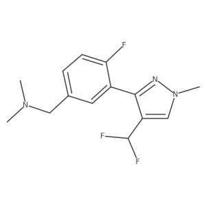 ({3-[4-(difluoromethyl)-1-methyl-1H-pyrazol-3-yl]-4-fluorophenyl}methyl)dimethylamine Structure