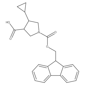 (3S,4S)-4-Cyclopropyl-1-(9H-fluoren-9-ylmethoxycarbonyl)pyrrolidine-3-carboxylic acid结构式