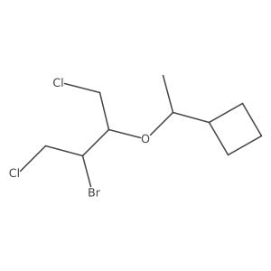 {1-[(3-Bromo-1,4-dichlorobutan-2-yl)oxy]ethyl}cyclobutane结构式
