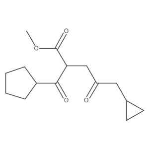 Methyl 2-cyclopentanecarbonyl-5-cyclopropyl-4-oxopentanoate结构式