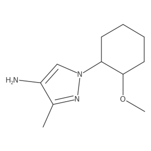 1-(2-methoxycyclohexyl)-3-methyl-1H-pyrazol-4-amine结构式